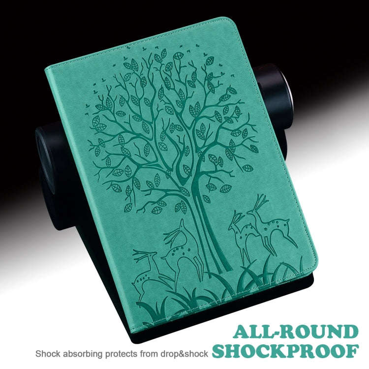 For Huawei MatePad T 10s 10.1 inch / T 10 9.7 inch Tree & Deer Pattern Pressed Printing Leather T...