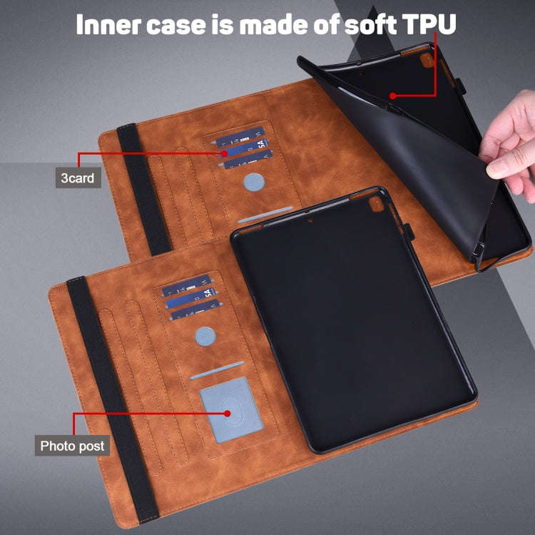 For Huawei MatePad 10.4 Peacock Embossed Pattern TPU + PU Leather Tablet Case(Brown)