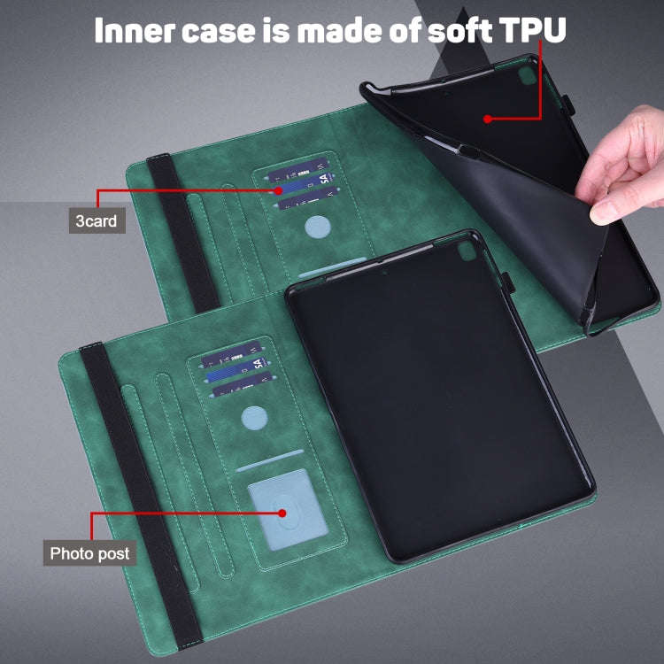 For Huawei MatePad 10.4 Peacock Embossed Pattern TPU + PU Leather Tablet Case(Green)