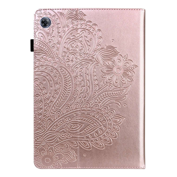 For Huawei MatePad T8 8.0 2020 Peacock Embossed Pattern TPU + PU Leather Tablet Case(Rose Gold)