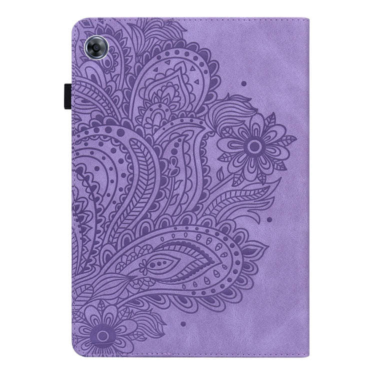 For Huawei MatePad T8 8.0 2020 Peacock Embossed Pattern TPU + PU Leather Tablet Case(Purple)