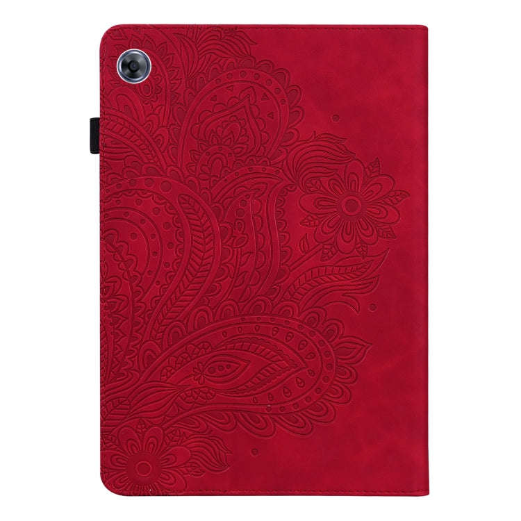For Huawei MatePad T8 8.0 2020 Peacock Embossed Pattern TPU + PU Leather Tablet Case(Red)