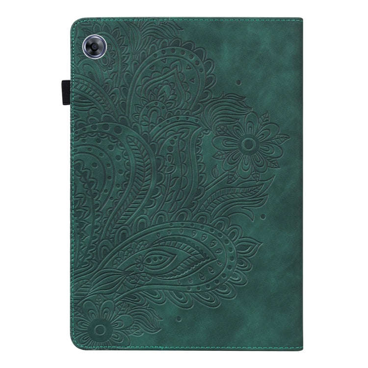 For Huawei MatePad T8 8.0 2020 Peacock Embossed Pattern TPU + PU Leather Tablet Case(Green)