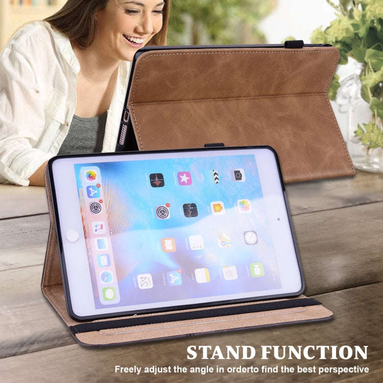 For Huawei MatePad 10.8 (2021) Solid Color Embossed Striped Leather Case(Brown)