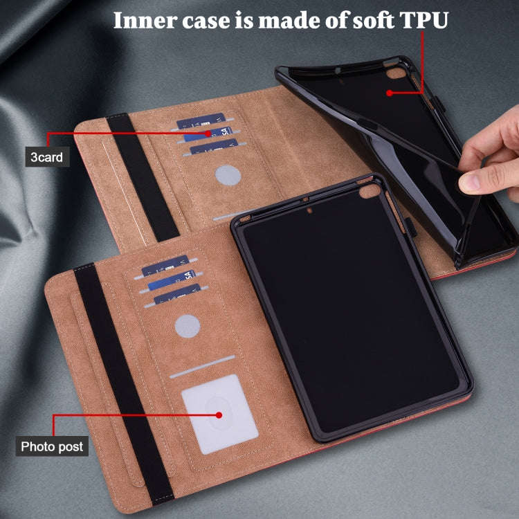 For Huawei MatePad 10.8 (2021) Solid Color Embossed Striped Leather Case(Red)
