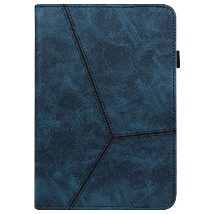 For Huawei MatePad 11 (2021) Solid Color Embossed Striped Leather Case(Blue)
