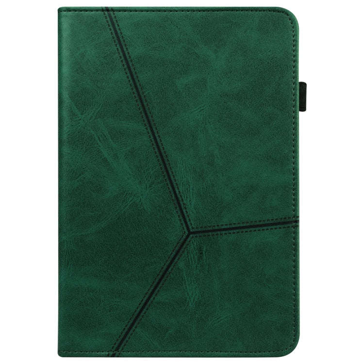 For Huawei MatePad 11 (2021) Solid Color Embossed Striped Leather Case(Green)
