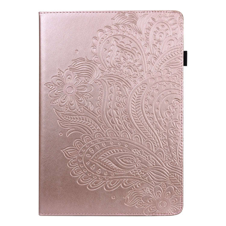 For Huawei Matepad 11 2021 Peacock Embossed Pattern TPU + PU Leather Tablet Case(Rose Gold)