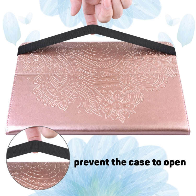 For Huawei Matepad 11 2021 Peacock Embossed Pattern TPU + PU Leather Tablet Case(Rose Gold)