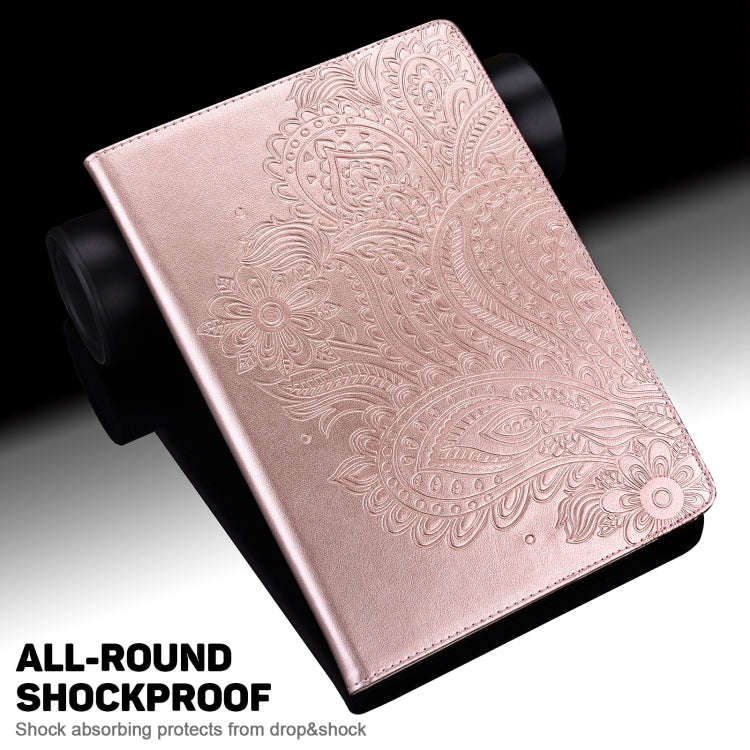 For Huawei Matepad 11 2021 Peacock Embossed Pattern TPU + PU Leather Tablet Case(Rose Gold)