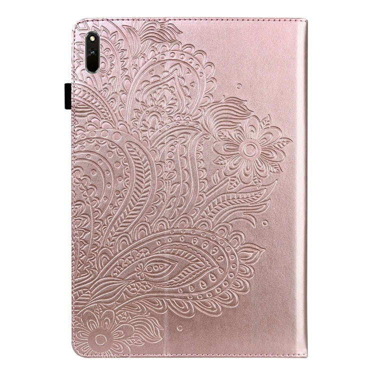 For Huawei MatePad Pro 10.8 2021 Peacock Embossed Pattern TPU + PU Leather Tablet Case(Rose Gold)