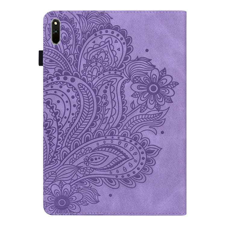 For Huawei MatePad Pro 10.8 2021 Peacock Embossed Pattern TPU + PU Leather Tablet Case(Purple)