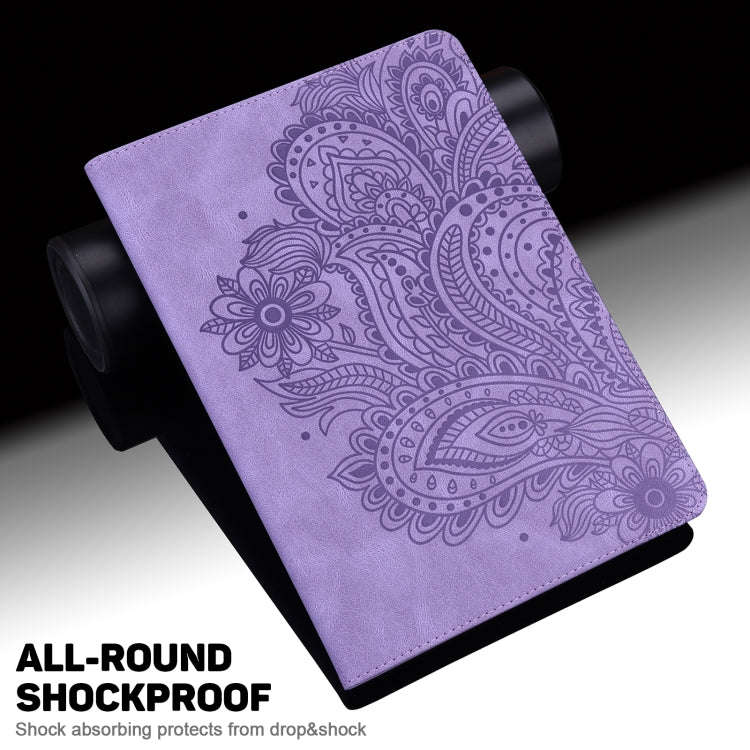 For Huawei MatePad Pro 10.8 2021 Peacock Embossed Pattern TPU + PU Leather Tablet Case(Purple)
