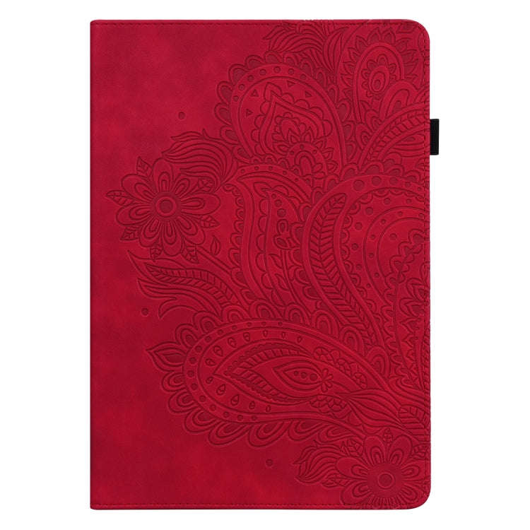 For Huawei MatePad Pro 10.8 2021 Peacock Embossed Pattern TPU + PU Leather Tablet Case(Red)