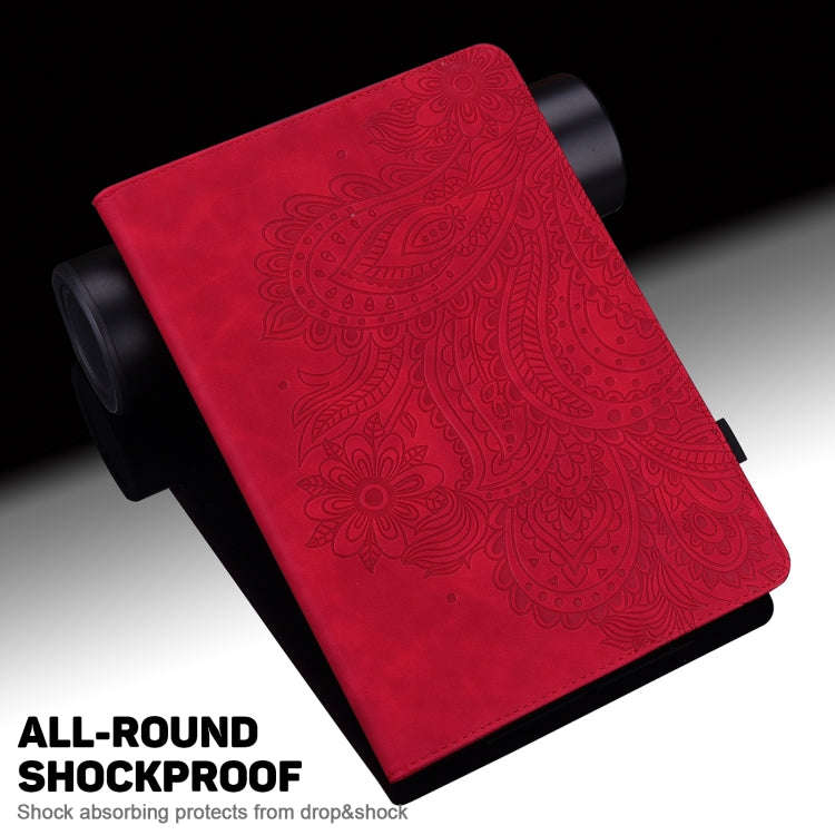 For Huawei MatePad Pro 10.8 2021 Peacock Embossed Pattern TPU + PU Leather Tablet Case(Red)