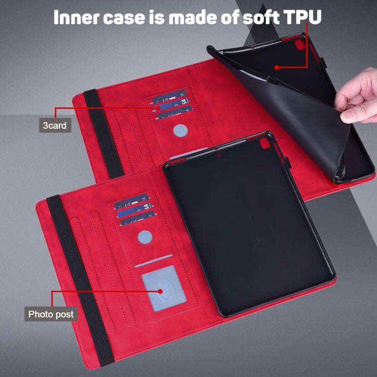 For Huawei MatePad Pro 10.8 2021 Peacock Embossed Pattern TPU + PU Leather Tablet Case(Red)