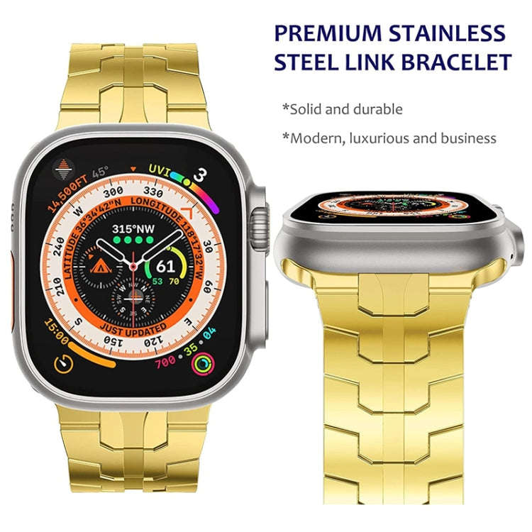 Steel Watch Band For Apple Watch Series 9&8&7 41mm / SE 3&SE 2&6&SE&5&4 40mm / 3&2&1 38mm(Gold)