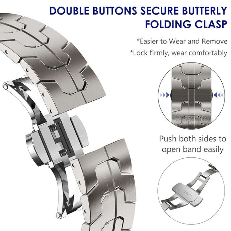 Steel Watch Band For Apple Watch Series 9&8&7 41mm / SE 3&SE 2&6&SE&5&4 40mm / 3&2&1 38mm(Titanium)