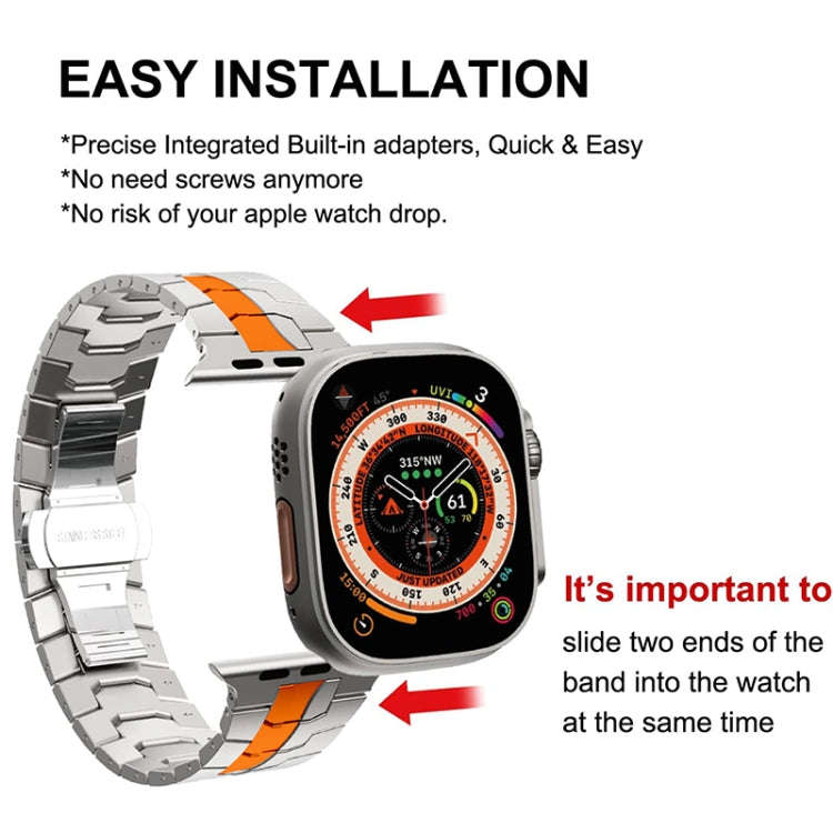 Steel Watch Band For Apple Watch Series 9&8&7 41mm / SE 3&SE 2&6&SE&5&4 40mm / 3&2&1 38mm(Silver ...