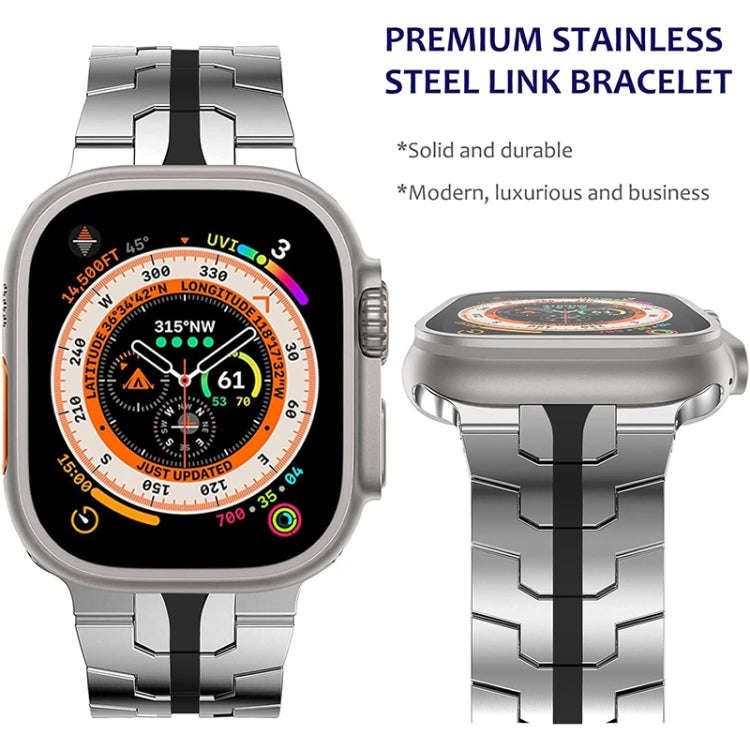 Steel Watch Band For Apple Watch Series 9&8&7 41mm / SE 3&SE 2&6&SE&5&4 40mm / 3&2&1 38mm(Silver ...