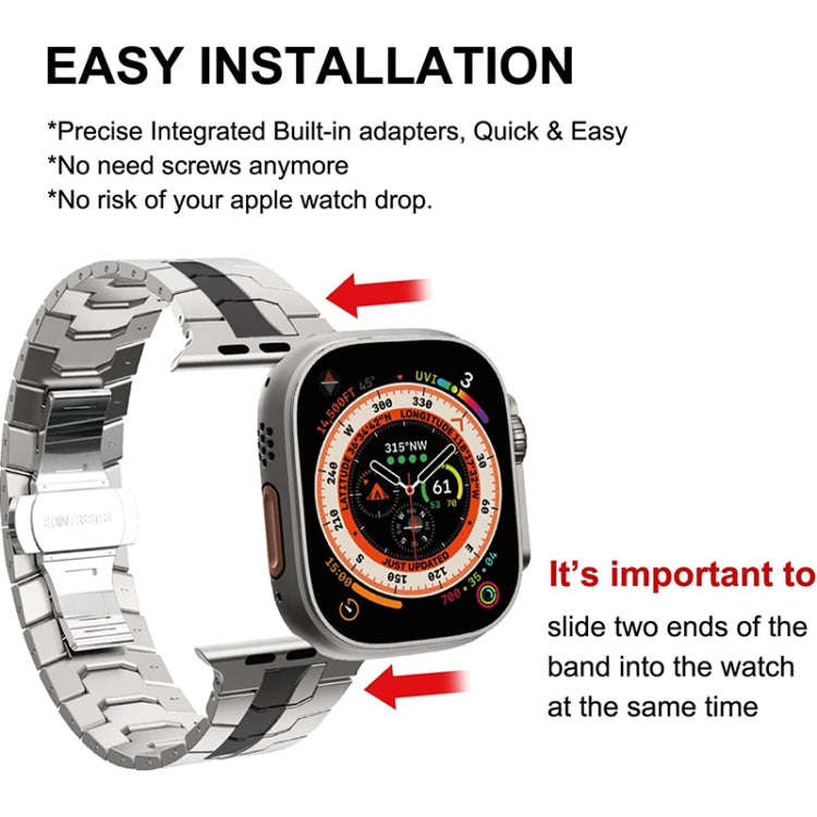 Steel Watch Band For Apple Watch Series 9&8&7 41mm / SE 3&SE 2&6&SE&5&4 40mm / 3&2&1 38mm(Silver ...