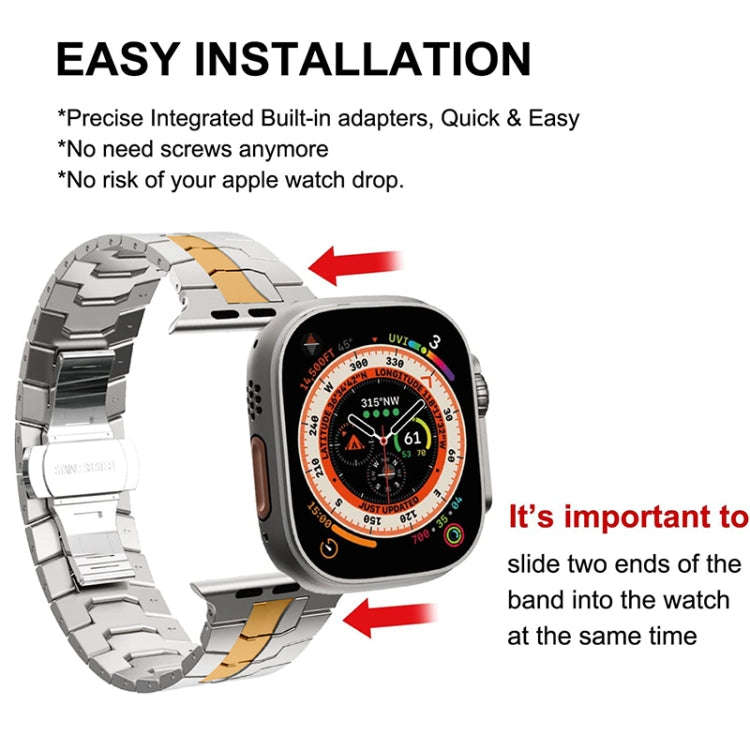 Steel Watch Band For Apple Watch Series 9&8&7 41mm / SE 3&SE 2&6&SE&5&4 40mm / 3&2&1 38mm(Silver ...