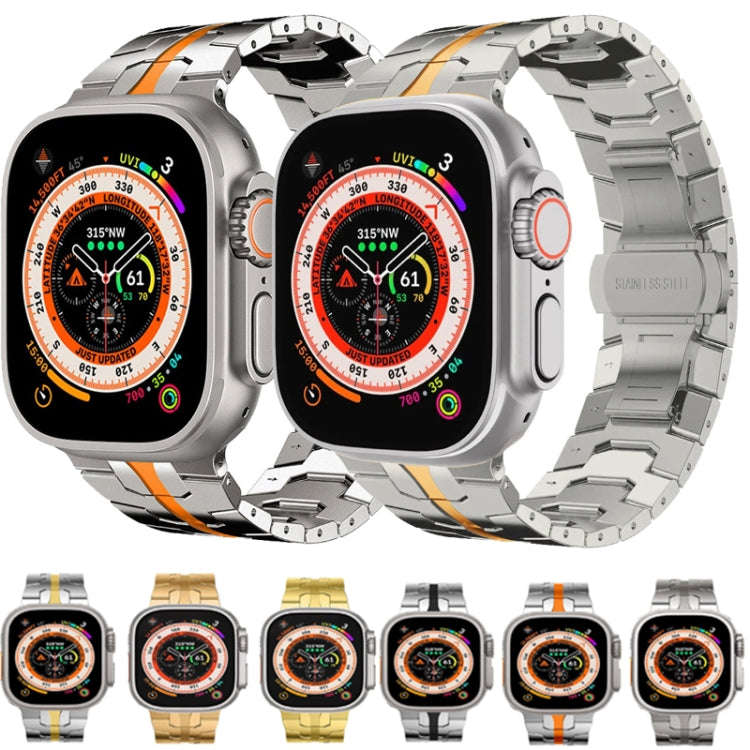 Steel Watch Band For Apple Watch Series 9&8&7 41mm / SE 3&SE 2&6&SE&5&4 40mm / 3&2&1 38mm(Titaniu...