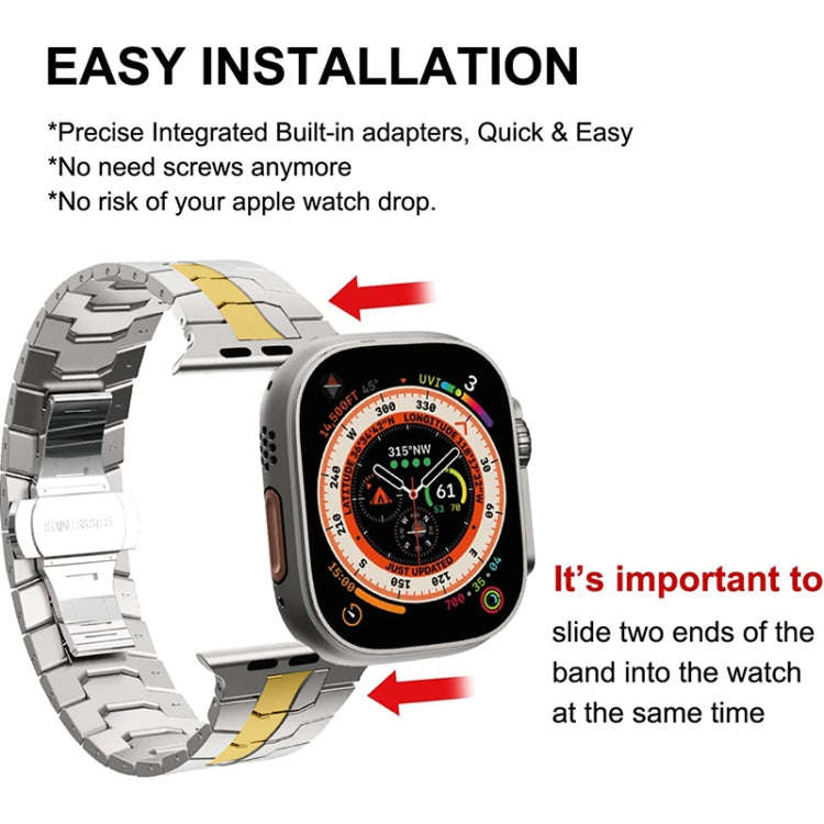 Steel Watch Band For Apple Watch Ultra 49mm&Watch Ultra 2 49mm / Series 9&8&7 45mm / SE 3&SE 2&6&...