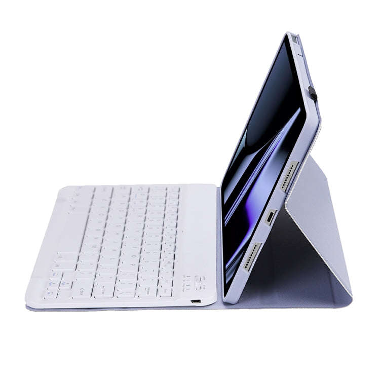OP11 Lambskin Texture Ultra-thin Bluetooth Keyboard Leather Case For OPPO Pad 11 inch(Purple)