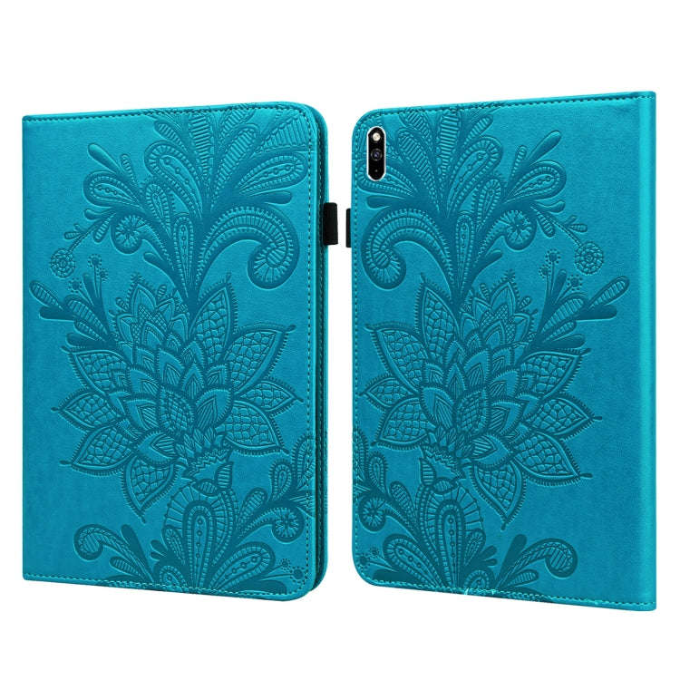 Lace Flower Embossing Pattern Leather Tablet Case For Huawei MatePad Pro 10.8 2021 / 2019(Blue)