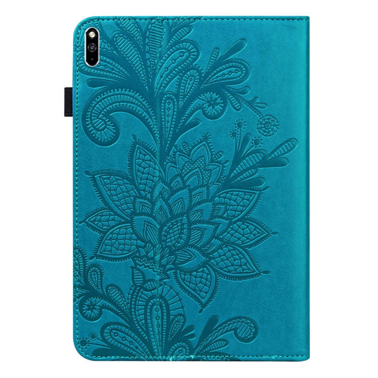 Lace Flower Embossing Pattern Leather Tablet Case For Huawei MatePad Pro 10.8 2021 / 2019(Blue)