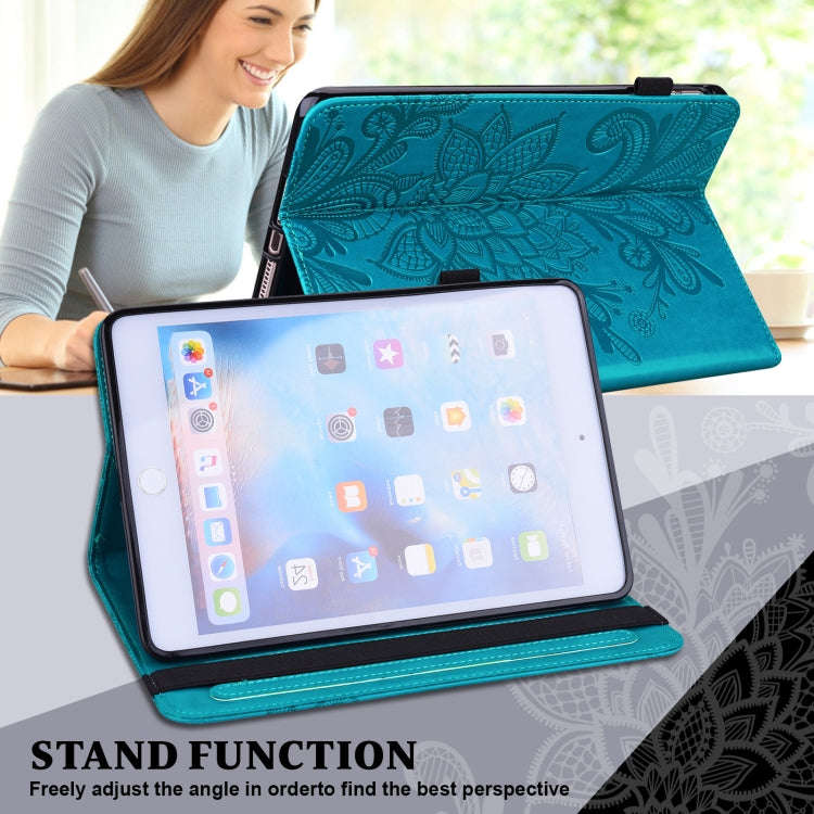 Lace Flower Embossing Pattern Leather Tablet Case For Huawei MatePad Pro 10.8 2021 / 2019(Blue)