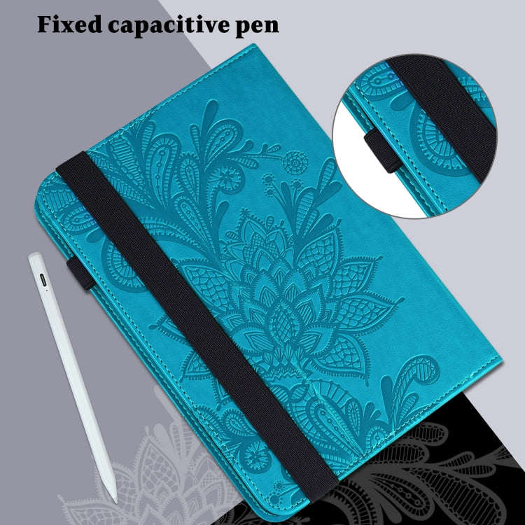 Lace Flower Embossing Pattern Leather Tablet Case For Huawei MatePad Pro 10.8 2021 / 2019(Blue)
