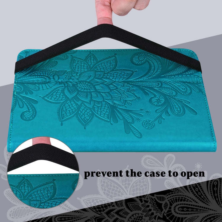 Lace Flower Embossing Pattern Leather Tablet Case For Huawei MatePad Pro 10.8 2021 / 2019(Blue)