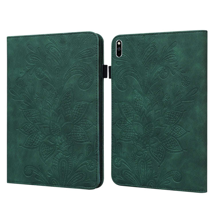 Lace Flower Embossing Pattern Leather Tablet Case For Huawei MatePad Pro 10.8 2021 / 2019(Green)