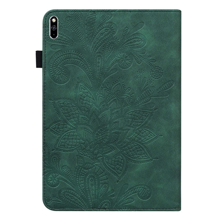 Lace Flower Embossing Pattern Leather Tablet Case For Huawei MatePad Pro 10.8 2021 / 2019(Green)
