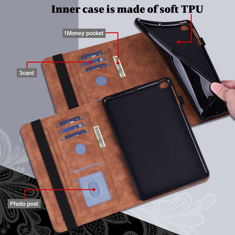 Lace Flower Embossing Pattern Leather Tablet Case For Huawei MatePad 11 2021(Brown)