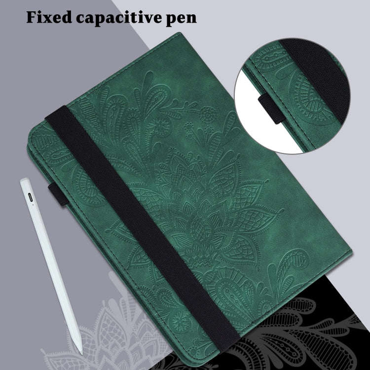 Lace Flower Embossing Pattern Leather Tablet Case For Huawei MatePad 11 2021(Green)