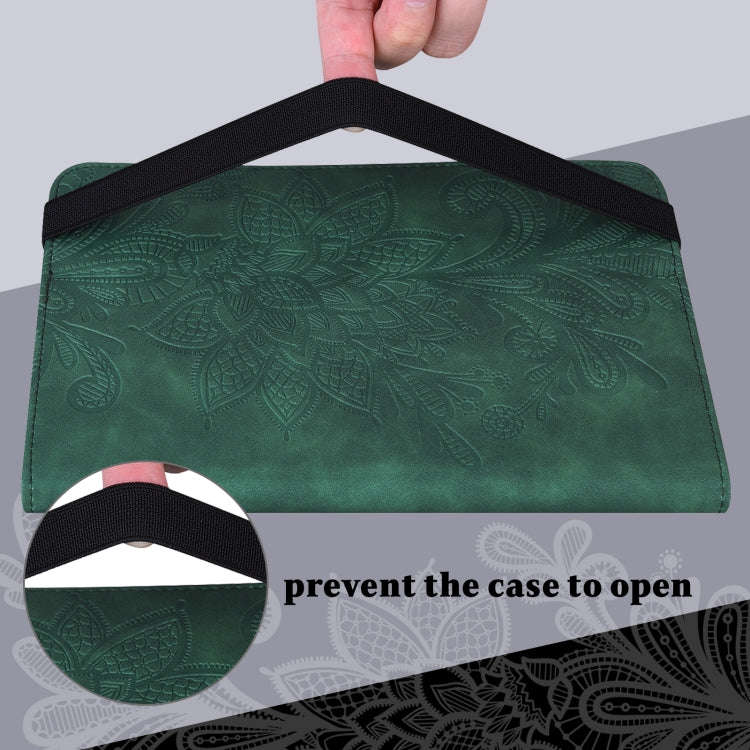 Lace Flower Embossing Pattern Leather Tablet Case For Huawei MatePad 11 2021(Green)