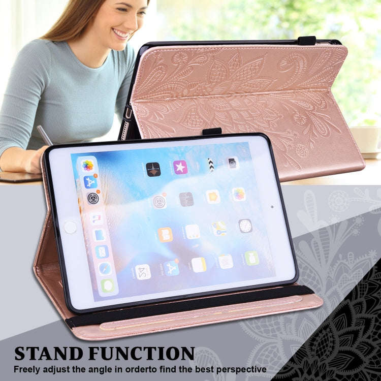 Lace Flower Embossing Pattern Leather Tablet Case For Huawei MatePad 11 2021(Gold)