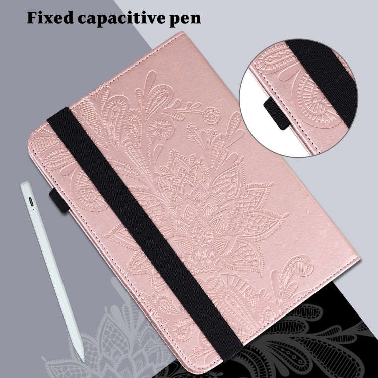 Lace Flower Embossing Pattern Leather Tablet Case For Huawei MatePad 11 2021(Gold)