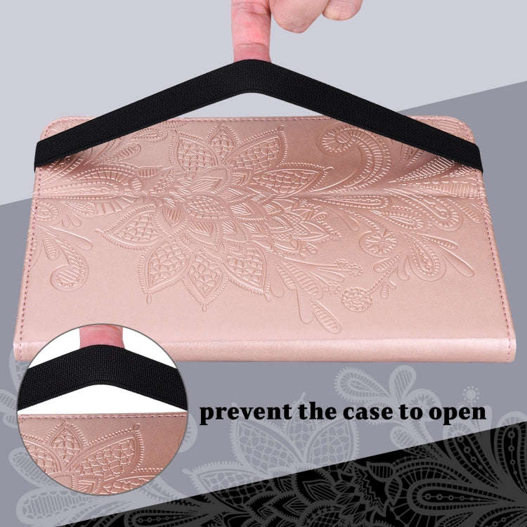 Lace Flower Embossing Pattern Leather Tablet Case For Huawei MatePad 11 2021(Gold)
