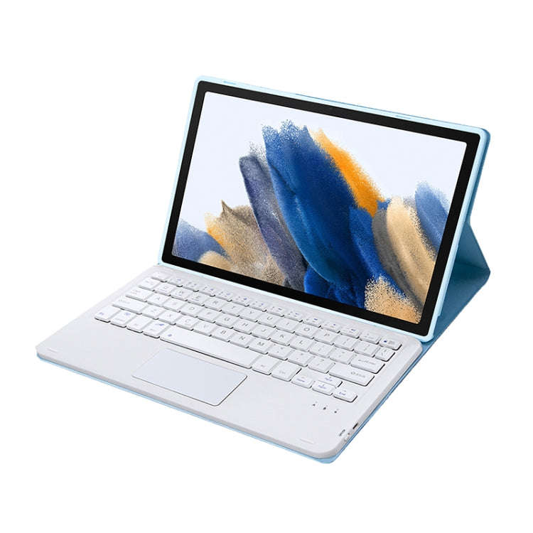 A08-A Candy Color Bluetooth Keyboard Leather Case with Touchpad For Samsung Galaxy Tab A8 2021 SM...