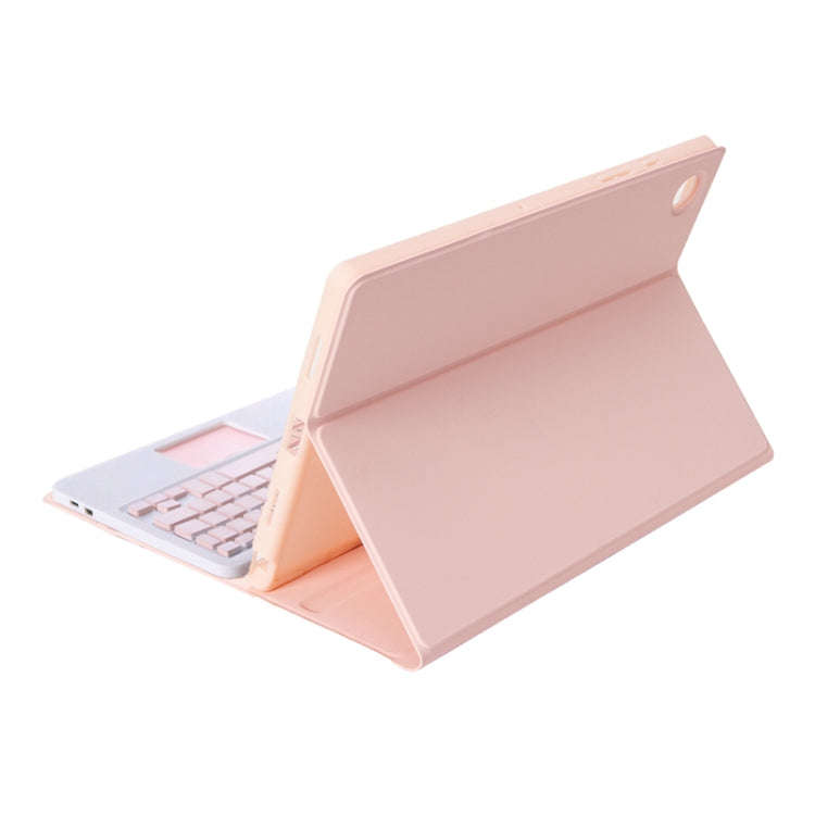 A08B-A Candy Color Bluetooth Keyboard Leather Case with Pen Slot & Touchpad For Samsung Galaxy Ta...