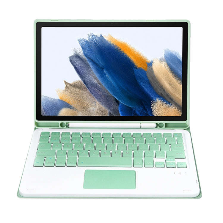 A08B-A Candy Color Bluetooth Keyboard Leather Case with Pen Slot & Touchpad For Samsung Galaxy Ta...