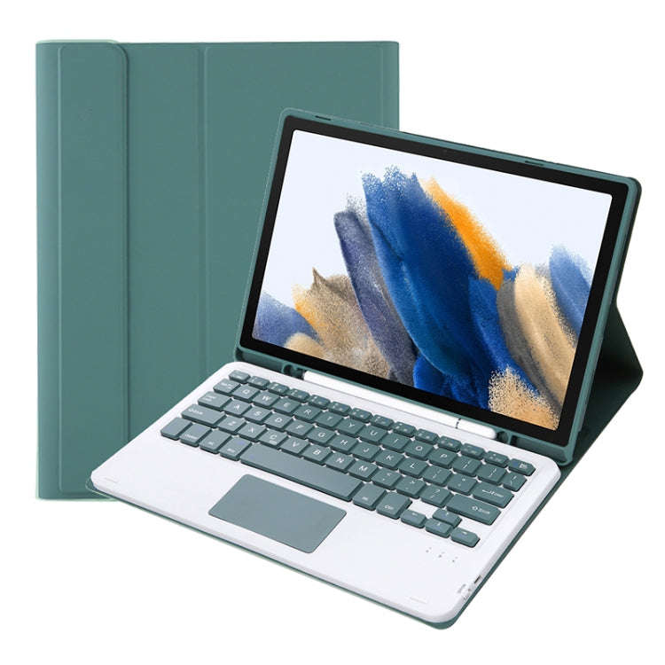 A08B-A Candy Color Bluetooth Keyboard Leather Case with Pen Slot & Touchpad For Samsung Galaxy Ta...
