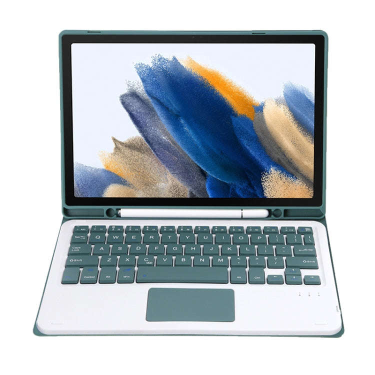 A08B-A Candy Color Bluetooth Keyboard Leather Case with Pen Slot & Touchpad For Samsung Galaxy Ta...