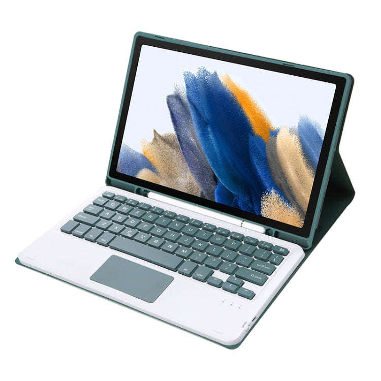 A08B-A Candy Color Bluetooth Keyboard Leather Case with Pen Slot & Touchpad For Samsung Galaxy Ta...