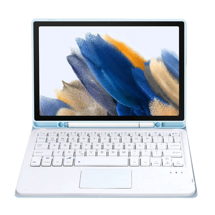 A08B-A Candy Color Bluetooth Keyboard Leather Case with Pen Slot & Touchpad For Samsung Galaxy Ta...
