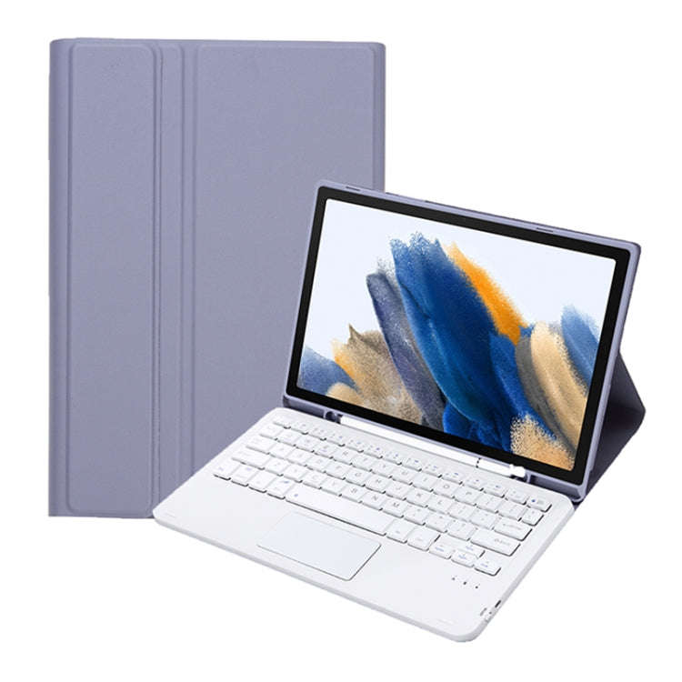 A08B-A Candy Color Bluetooth Keyboard Leather Case with Pen Slot & Touchpad For Samsung Galaxy Ta...